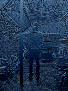 Reflection in Blue - photography and graphics art image